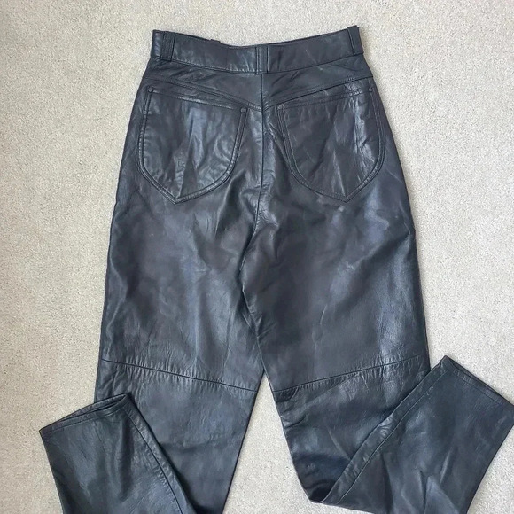 Ultimate 90's high waist leather straight leg pants - Picture 9 of 12